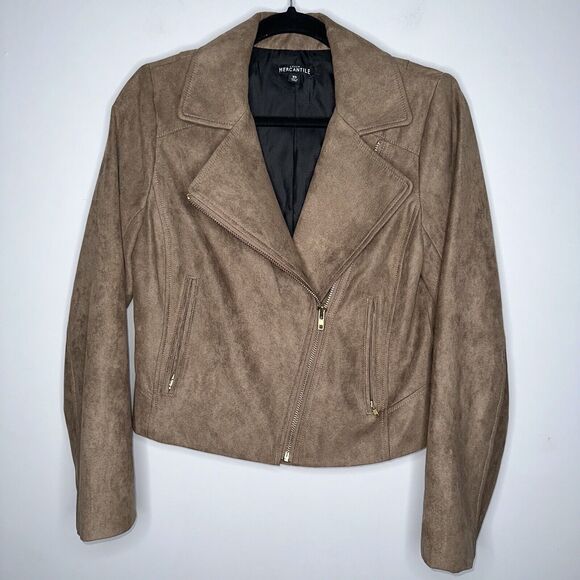 J. Crew Jackets & Blazers - J. Crew Mercantile Women’s Faux Suede Zip Up Moto Jacket Cropped Size XS
